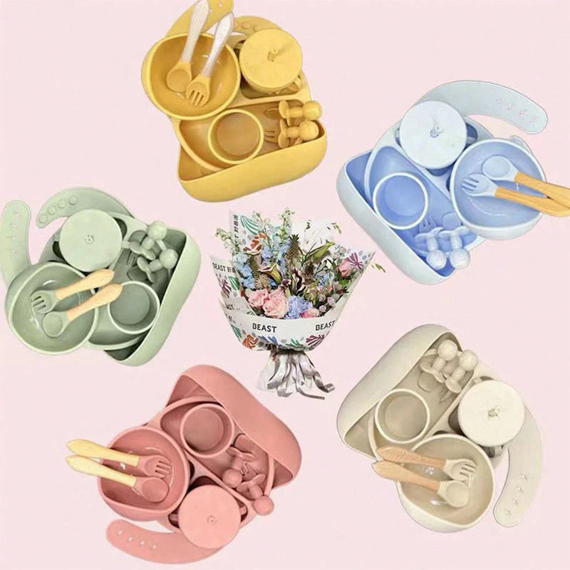 Kit Introdução Alimentar de Silicone para Bebê  - 8 peças