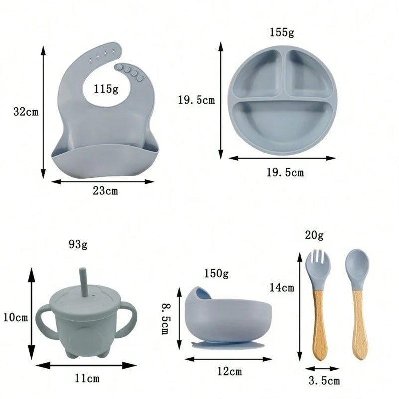 Kit Introdução Alimentar de Silicone para Bebê  - 8 peças