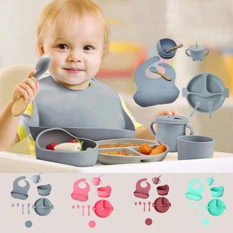 Kit Introdução Alimentar de Silicone para Bebê  - 8 peças