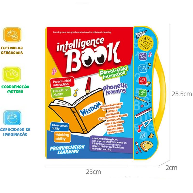 Livro eletrônico com som interativo - Book Inglês Kids