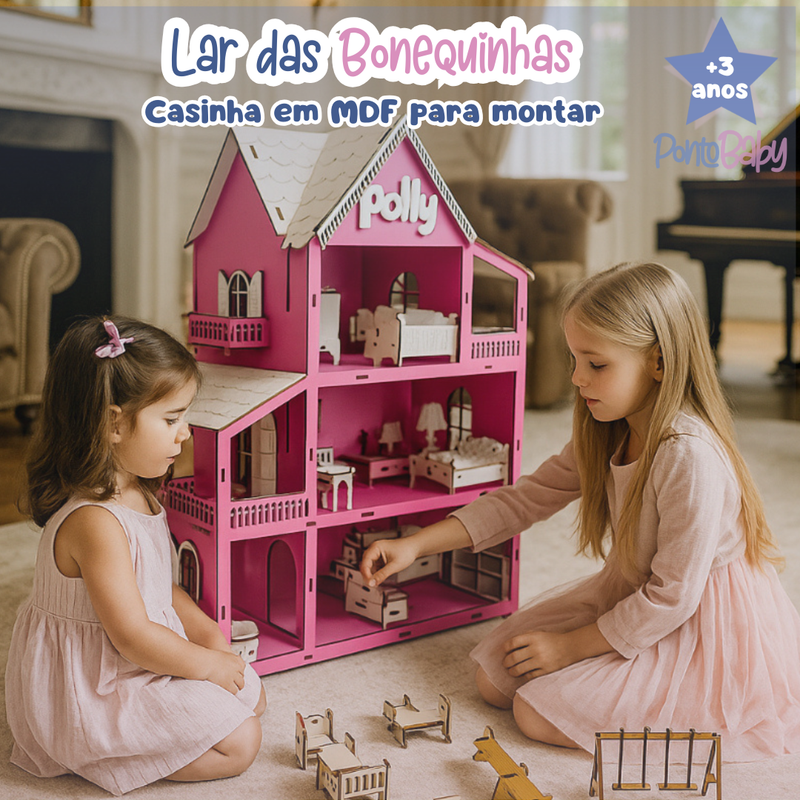 Lar das Bonequinhas| Casinha em MDF para Montar