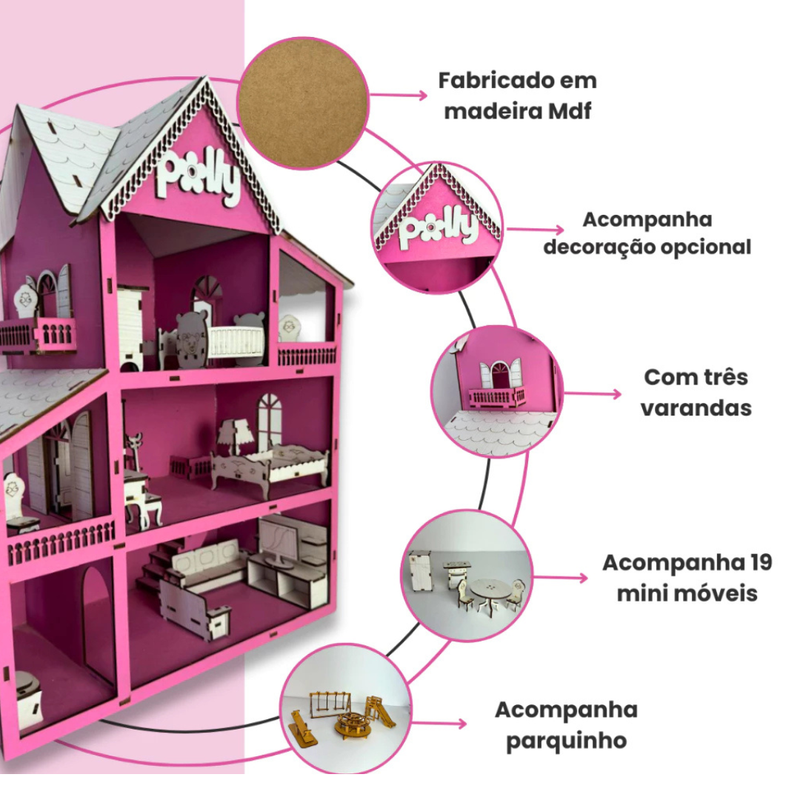Lar das Bonequinhas| Casinha em MDF para Montar