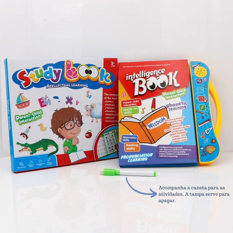 Livro eletrônico com som interativo - Book Inglês Kids