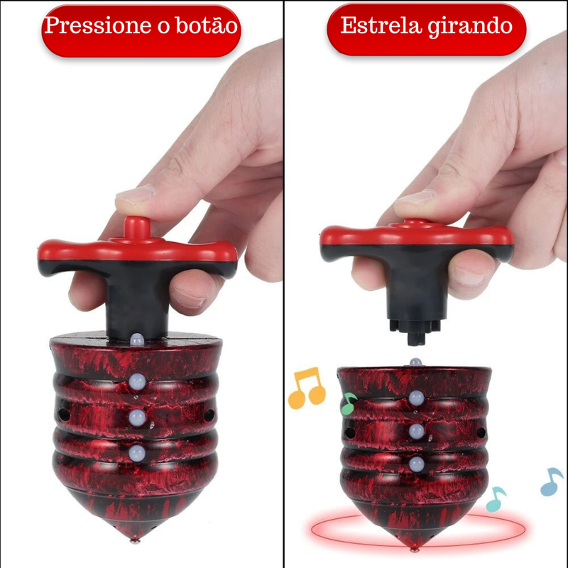 Pião Mágico Musical - Luz, Som e Diversão em um só brinquedo!