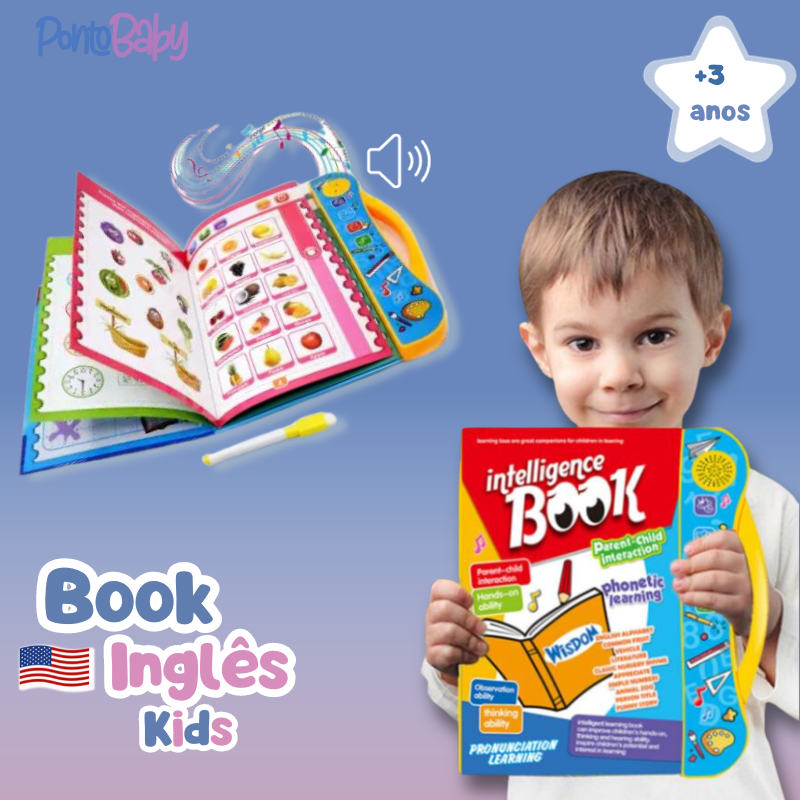 Livro eletrônico com som interativo - Book Inglês Kids