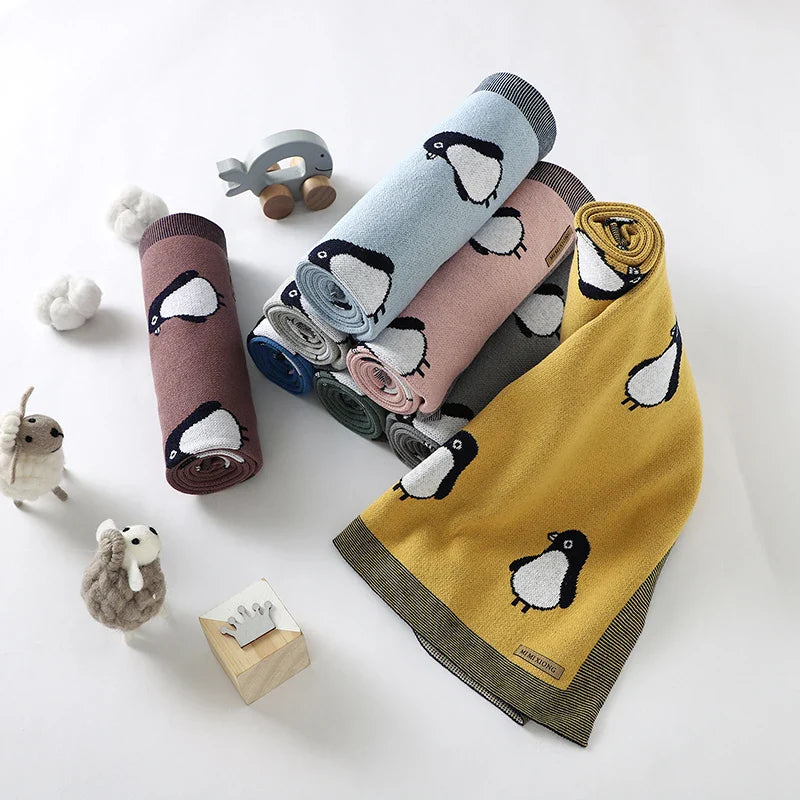 Manta para Bebês Pinguim - 100% Algodão