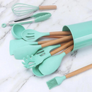 Kit de Utensílios de Cozinha de Silicone com 12 Peças