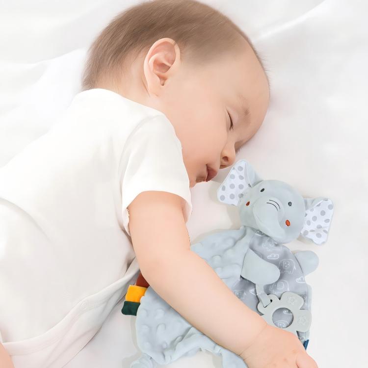 Paninho de Apego Calmante para Bebê – Manta de Conforto com Mordedor Suave (0–3 anos)