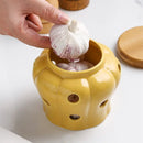 Pote Organizador de Cerâmica com Tampa de Madeira