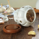 Pote Organizador de Cerâmica com Tampa de Madeira