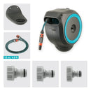 GardenHouse - Mangueira Externa Com Enrolador Retrátil, trava e Suporte Giratório 180