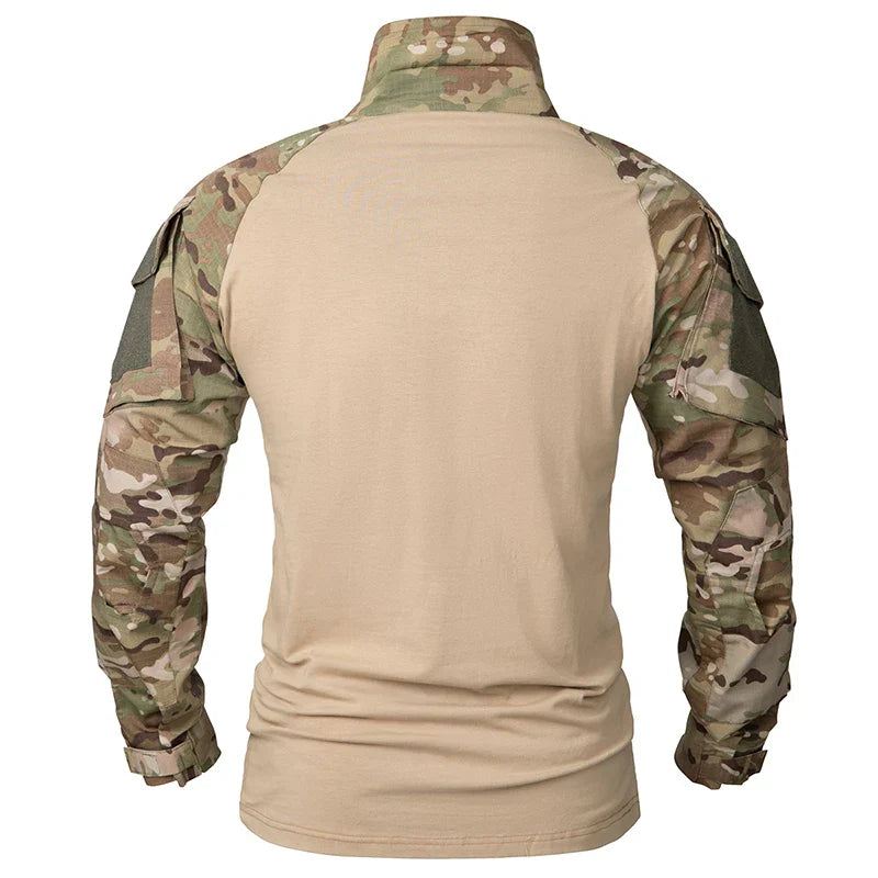 Camiseta Tática Camuflada Masculina de Manga Longa