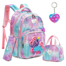 Kit Escolar para Menina Popit- Mochila, Lancheira, Estojo e Pingente