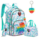 Kit Escolar para Menina Popit- Mochila, Lancheira, Estojo e Pingente