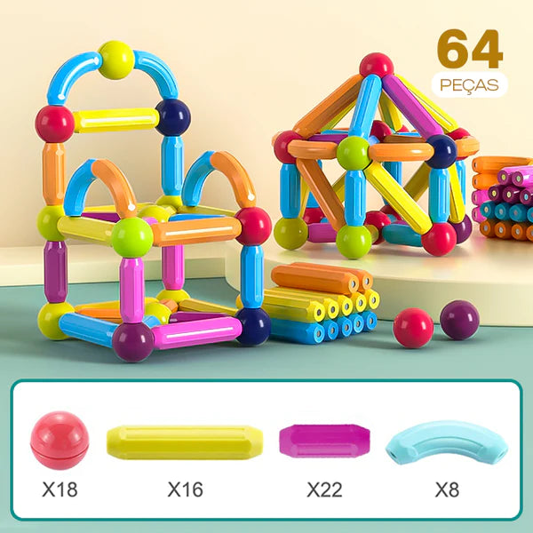 Blocos Magnéticos | Construções 3D Criativas Para Crianças