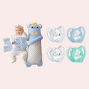 Kit Calmante para o Sono do Bebê – Tapetinho com Toque Suave + 4 Chupetas de Silicone Ultraleves