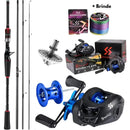 Conjunto Carbon - Carretilha com 10KG de DRAG - Vara 10/25 LBS + Linha Multifilamento