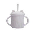 Copo gatinho alça para bebê, tampa e canudo (200ml)