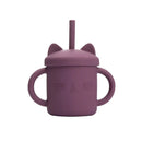Copo gatinho alça para bebê, tampa e canudo (200ml)